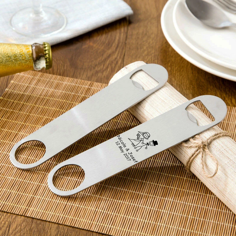 

Personalized Wedding Favor and Gift Customized Stainless Steel Bar Blade Beer Bottle Opener Wedding Supplies Bar Tool Set of 30