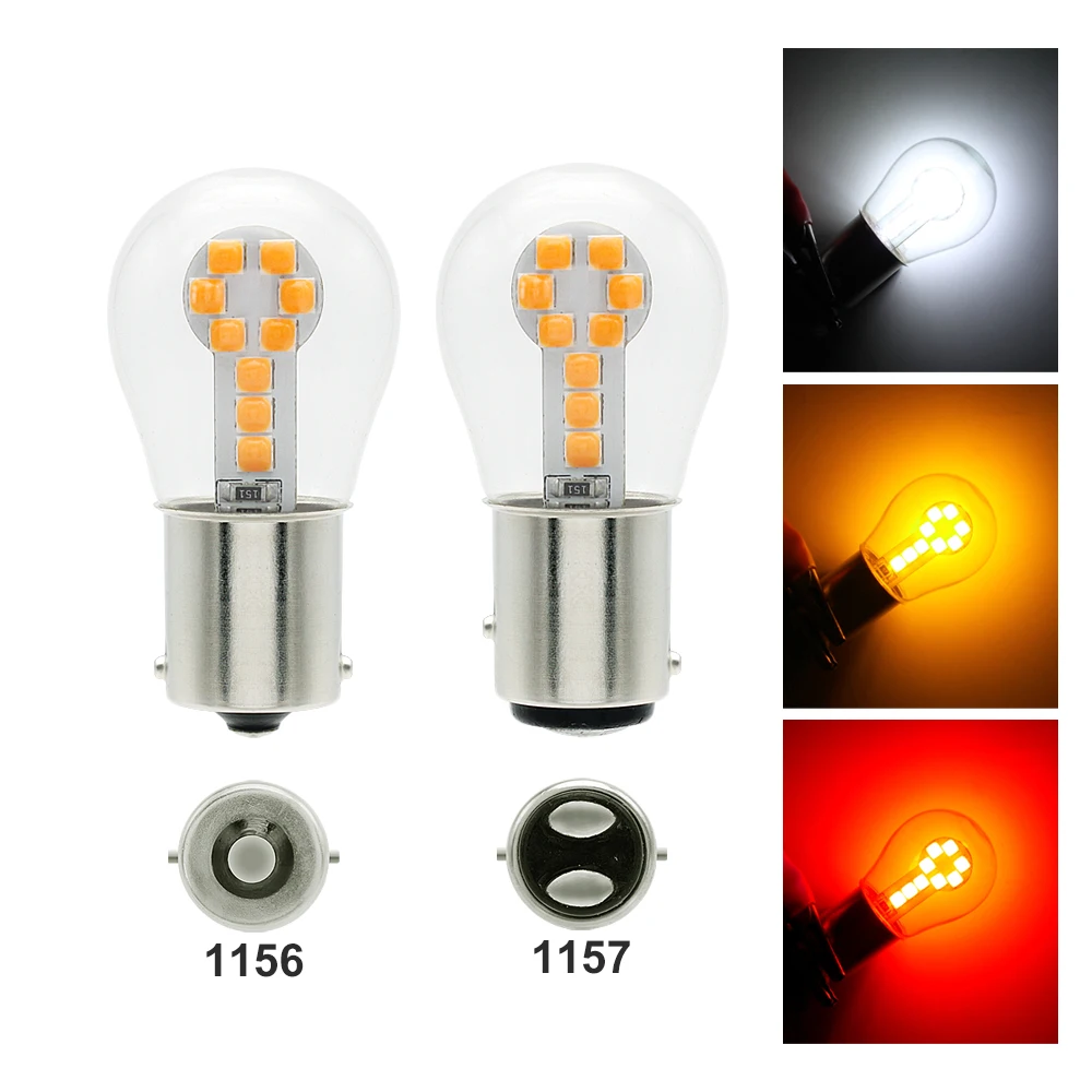 Автомобильный светодиодный светильник BAY15D 2 шт. 1156 BA15S P21W 1157 12 В 3030 SMD 18 фонарь