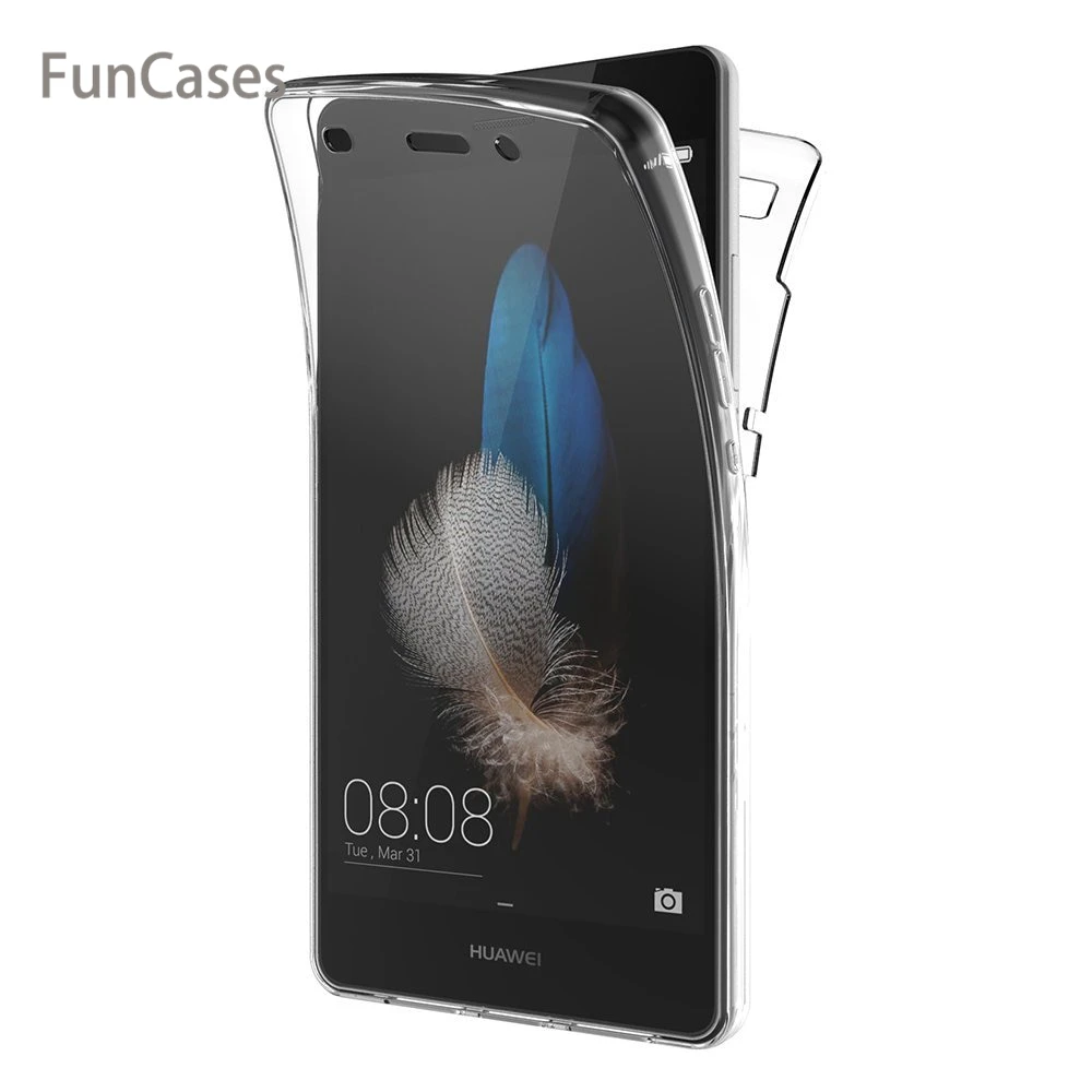 Для Huawei P8 Lite 2015 чехол 360 градусов полное покрытие Мягкий Роскошный прозрачный