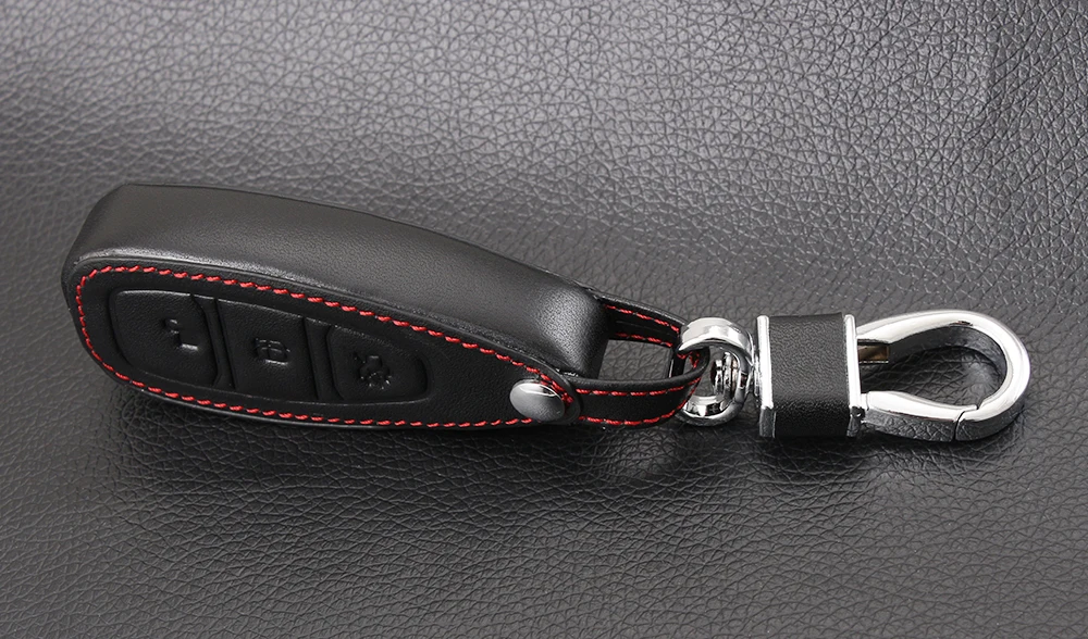 Брелок 3 кнопки кожаный чехол ключа автомобиля брелока Крышка для Ford Focus 3 MK3 MK4 C-Max Mondeo kuga Fiesta Ключа автомобиля Shell