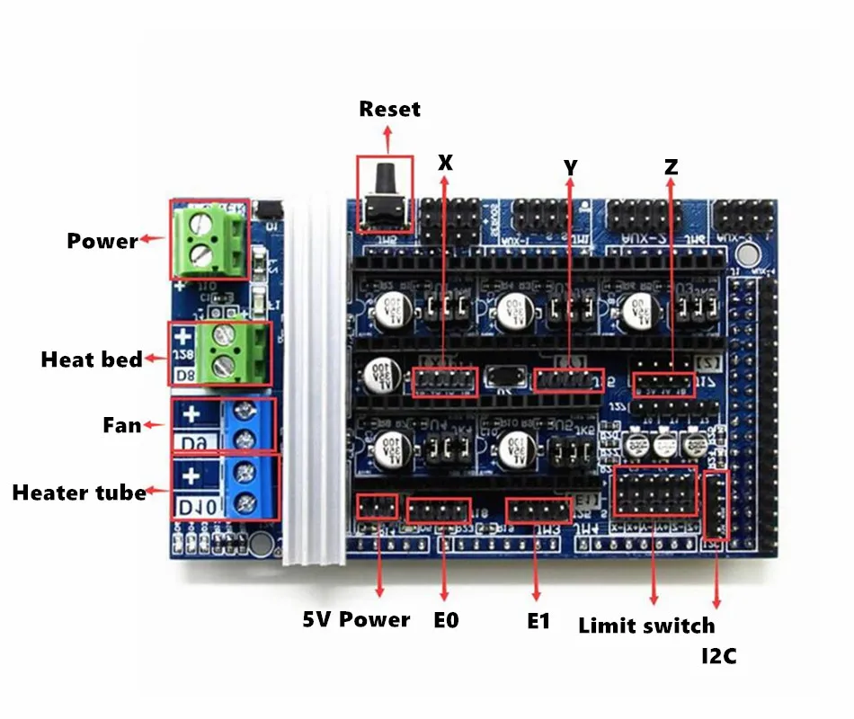 Ramps 1,4 комплект с Mega 2560 r3+ Ramps 1,4/1,6 плата контроллера+ Heatbed MK2B+ lcd 2004 lcd контроллер+ A4988/DRV8825 для ЧПУ