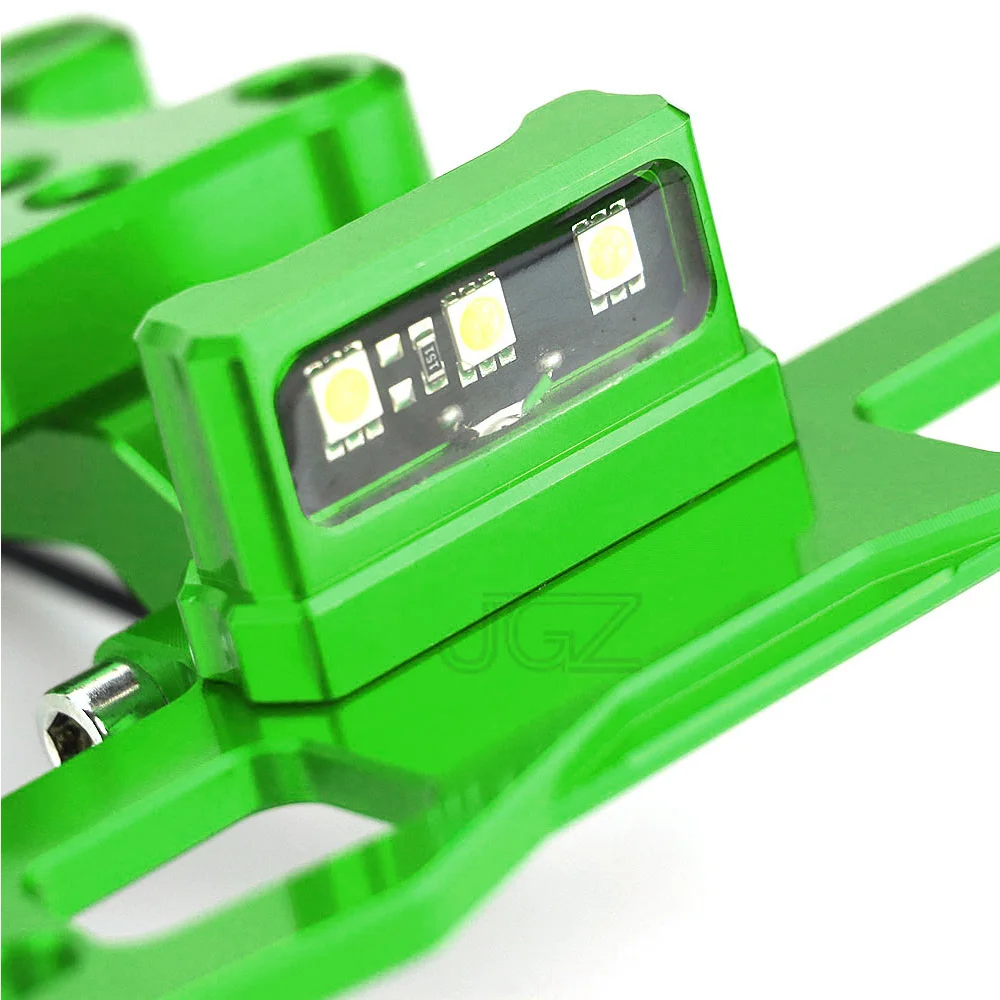 Для Kawasaki Z125 Кронштейн номерного знака мотоцикла CNC алюминиевая рамка с LED белым