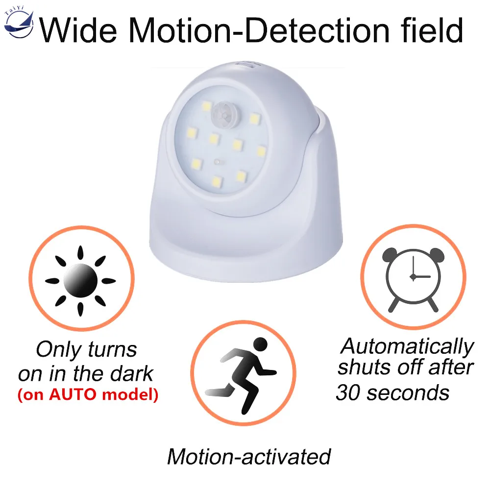 Безопасность 9 светодиодный датчик движения ночник 360 градусов вращающийся светильник-бра настенный свет для внутреннего и наружного