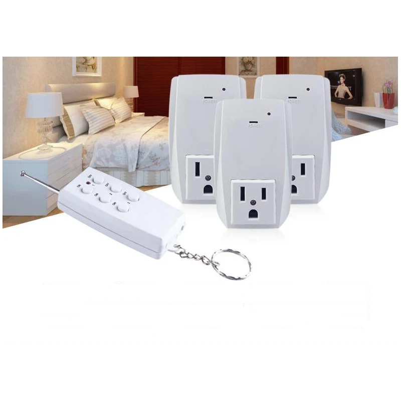 

Smart USA Plug 1 Wireless Remote Control, 3 Sockets Receiver Smart Power Socket Switch Family Electrical Remote Socket