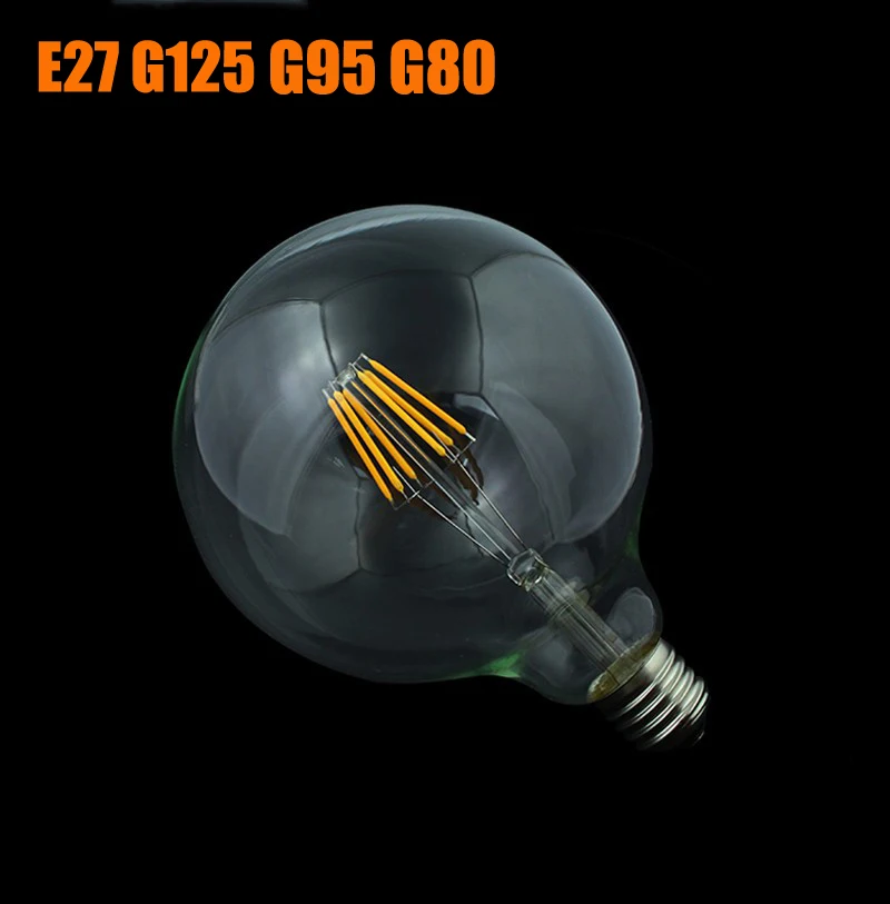 Светодиодная лампа накаливания Edison G125 G95 G80 большая глобальная светильник ПА 4 Вт-8