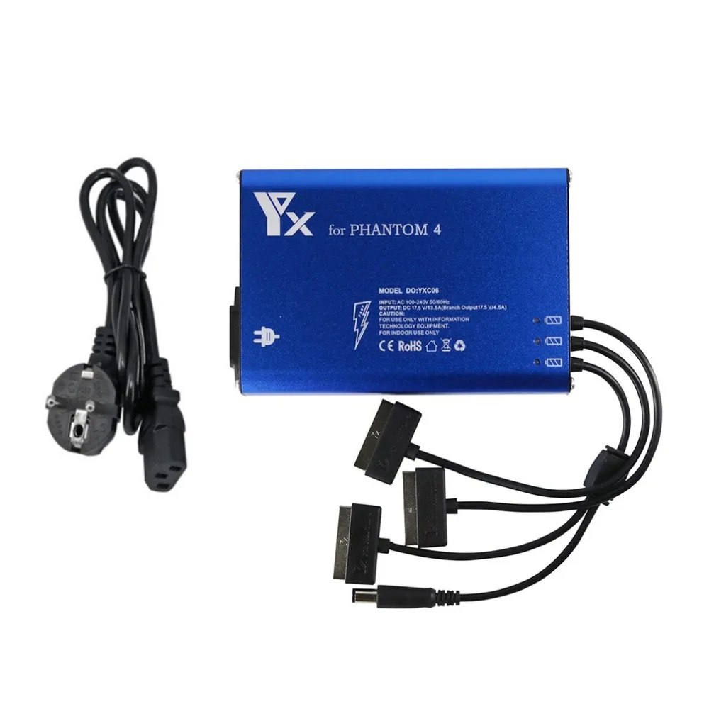 

EU US AU plug 4 in 1 Parallel Power Hub Intelligent Battery Transmitter Charger for DJI Phantom4 / 4 Pro Advanced FPV Drone