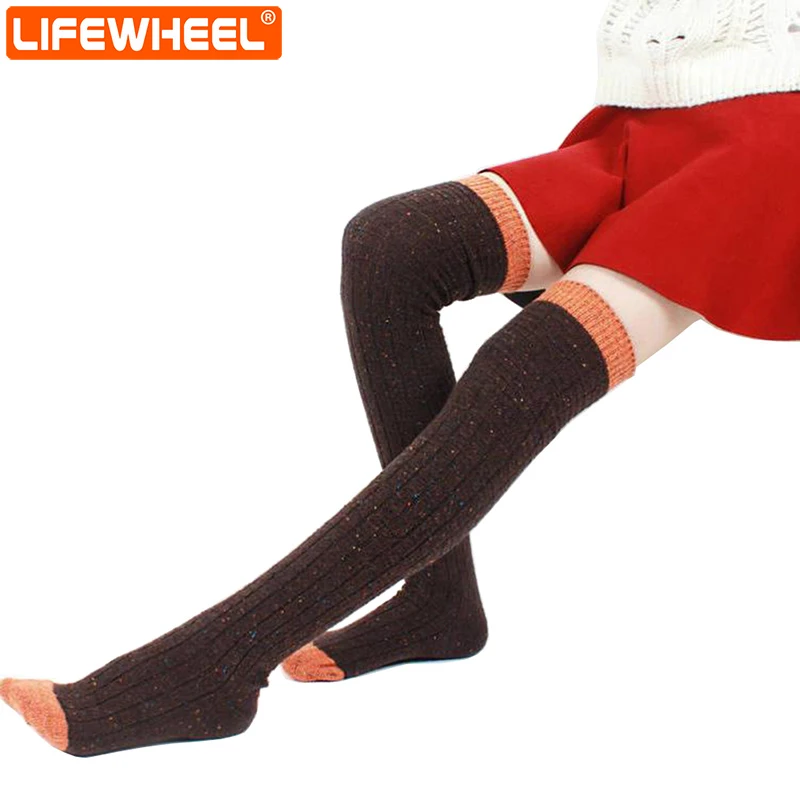 

LifeWheel Women Socks Knee High Wool Long Dress Crew Socks for Student Thick Autumn Winter Cute Casual