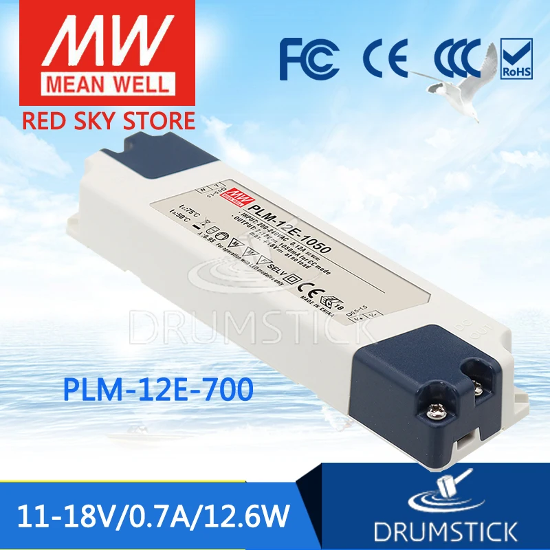 

Hot sale MEAN WELL original PLM-12E-700 18V 0.7A meanwell PLM-12 18V 12.6W Single Output LED Switching Power Supply