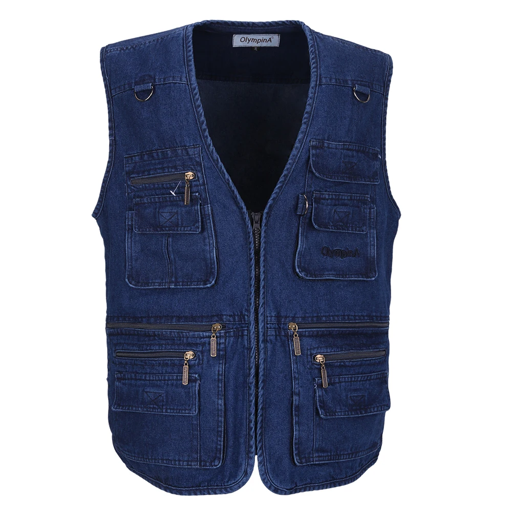 2017 New Brand Men's Jackets Cotton Vest Sleeveless Denim