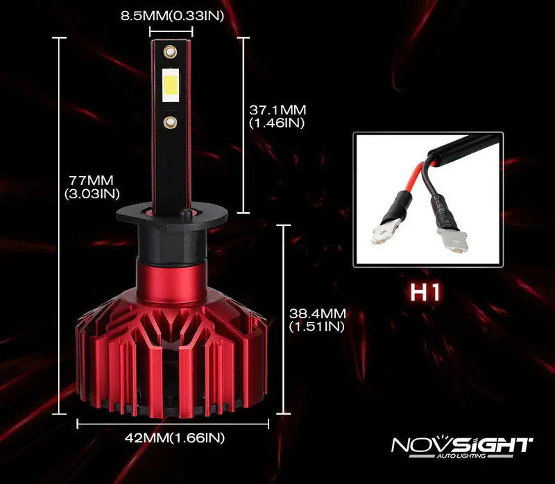 NOVSIGHT 2 предмета светодио дный лампы фар H1 H4 HB2 H7 H11 H3 9005 HB3 9006 HB4 дальнего 6000 К белый 10000LM IP68 туман свет для автомобилей