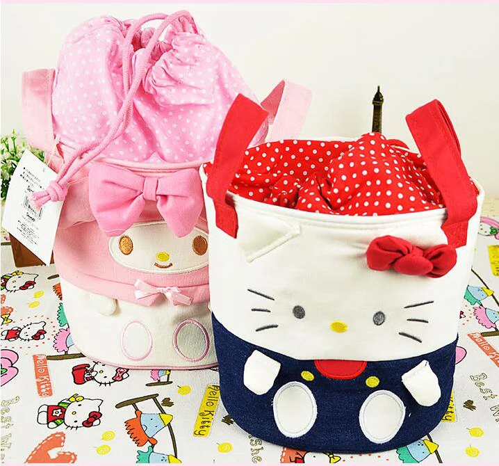 

1 Pcs Small Size Melody Barrel Design Canvas Makeup Storage Bag Organizer