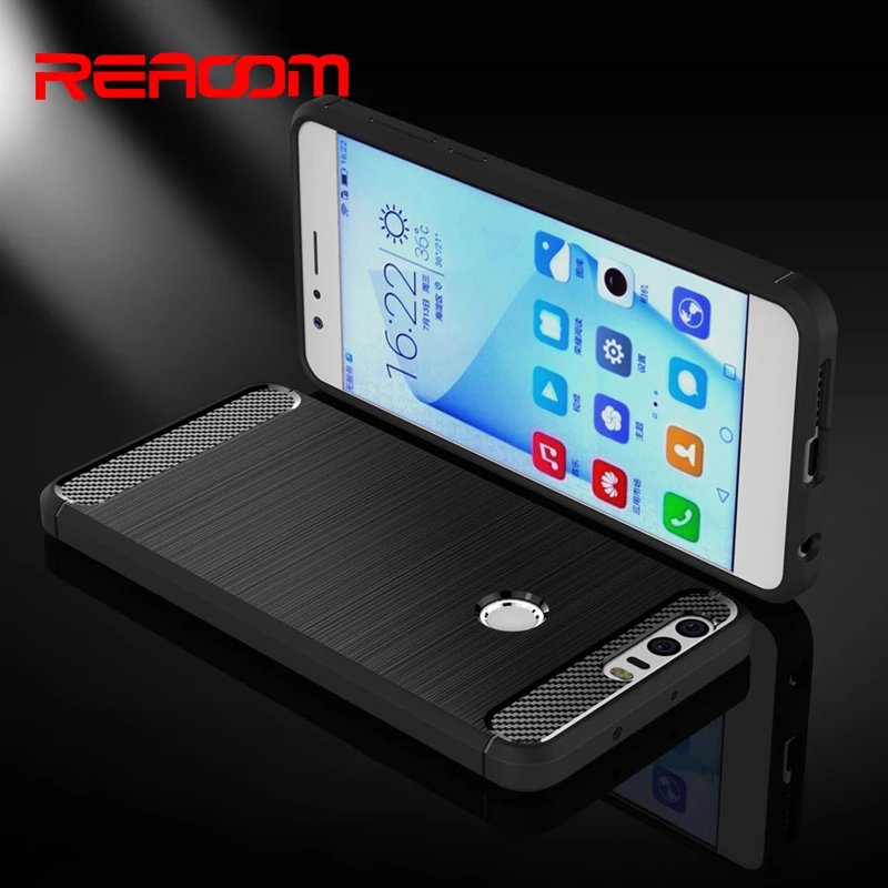 REAOOM Carbon Fiber Case for Huawei Honor 8 Soft TPU Phone Cover 9 10 Lite V8 V9 V10 5C 5X 6A Fitted Coque |