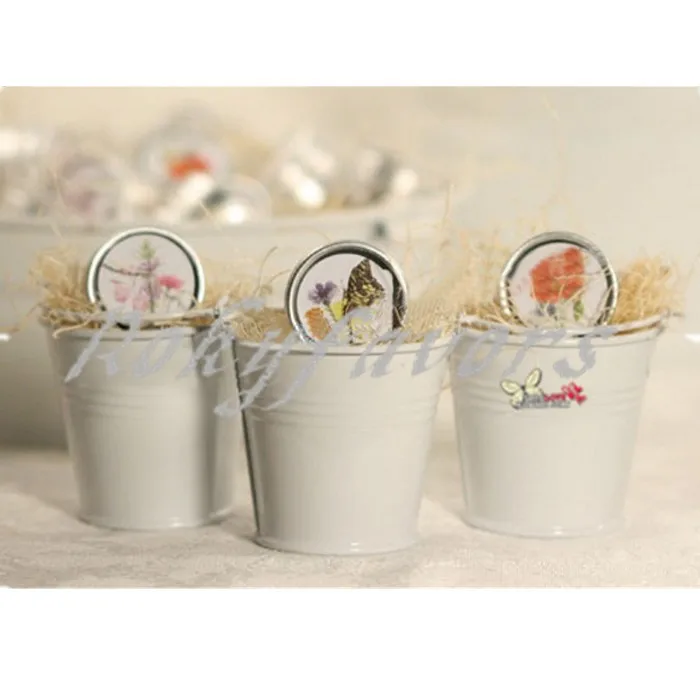 METAL SILVER WEDDING FAVOUR PAILS BUCKET PARTY GIFTS TABLE DECORATION BUCKETS 