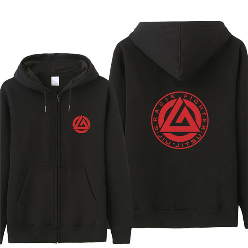 

Fashion Sweatshirt Gracie Fighter Clothing Cool Hoodie Autumn Jacket Print Long Sleeve Streetwear Men Black Hooded Mantle Y015