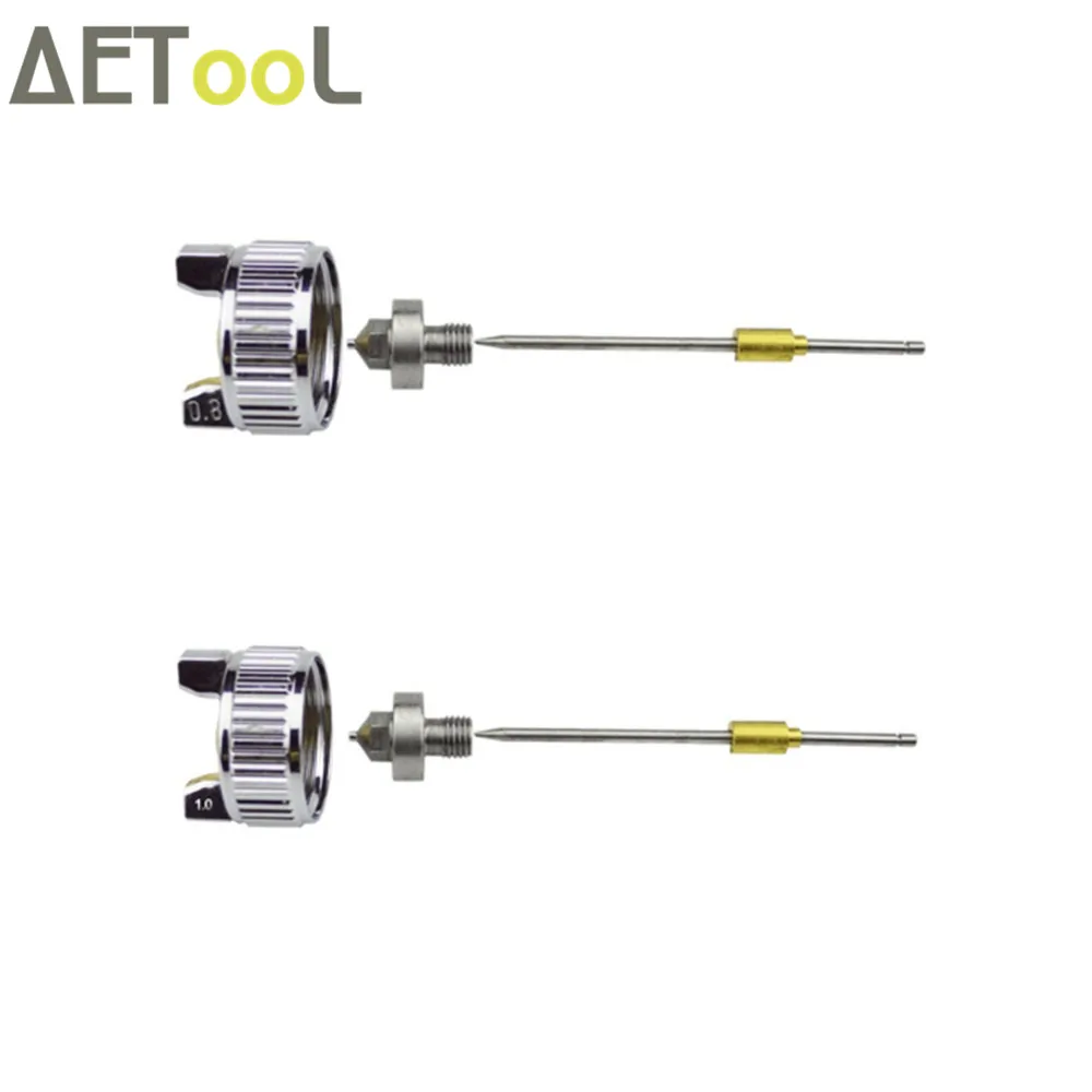 Набор насадок AETool 0,8 мм/1,0 мм+ профессиональный распылитель HVLP мини пневматические краскопульты Аэрограф 300 мл горшок для окрашивания автомобиля аэрограф