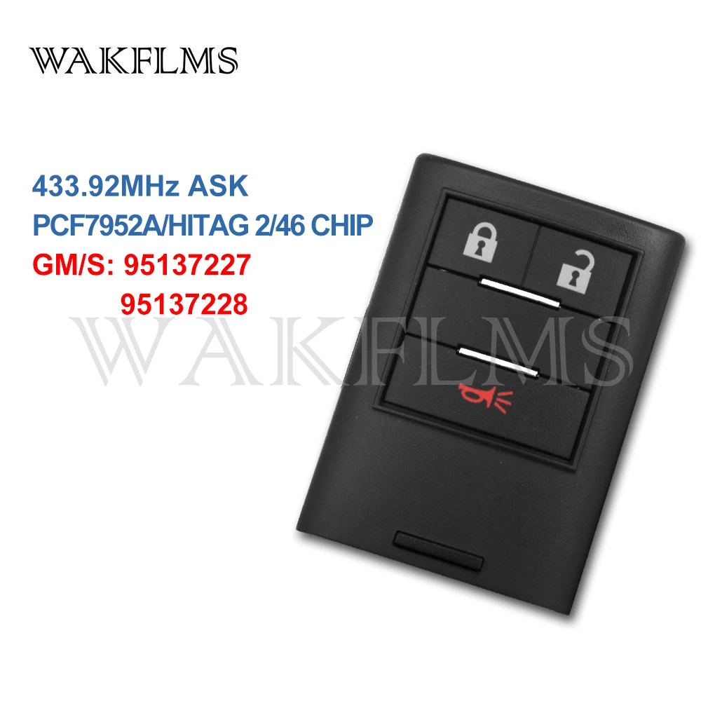 New Original 95137227 or 95137228 Keyless Smart Remote Car Key Fob 433MHz PCF7952A For 2016 2017 2018 Holden Chevrolet Captiva