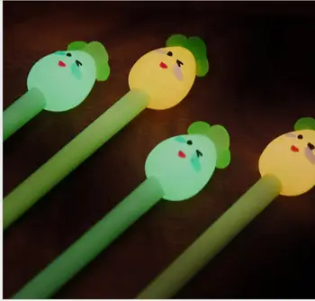 

48pcs/lot 18cm Novelty Korea Luminous Carrot Jelly Writing Gel Ink Pens Study Office Materials Kids Birthday Party Favor