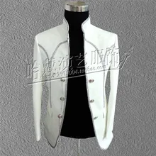 white Groom wedding singer dress tailcoat tdo suit male clothes royal male formal dress royal men’s clothing dancer party