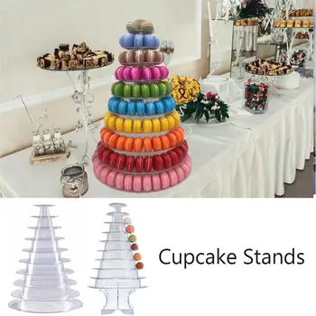

10 Tiers Round Macaron Tower Stand Cake Display Rack Reusable For Wedding Parties Birthday Cake Stand Decor
