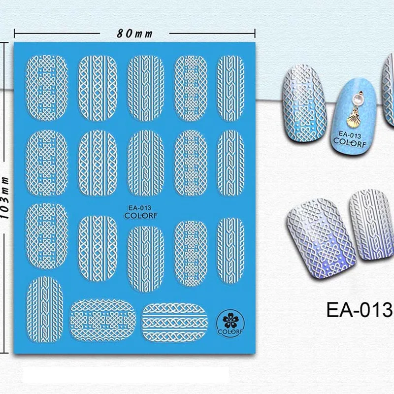 Белые цветочные наклейки для ногтей с бабочками, 5D наклейки для дизайна ногтей, наклейки для маникюра, наклейки для ногтей, модный набор для дизайна ногтей с цветами - Цвет: 13