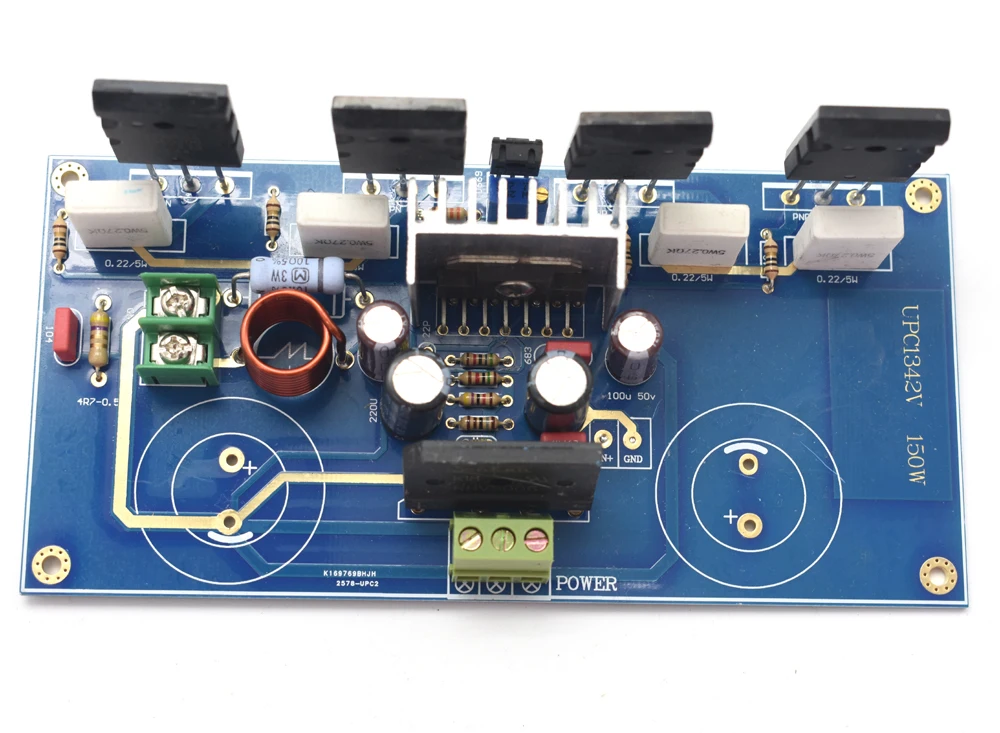 Lusya UPC1342V 2SC5200 2SA1942 Mono HiFi power amplifier 220W Dual AC 18-36V board DIY kit without capacitor