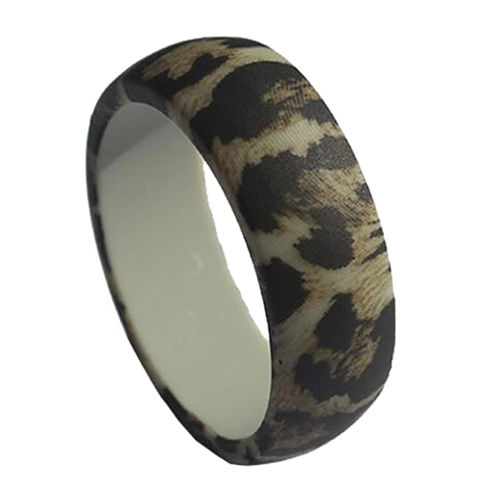 MagiDeal 3pcs/Pack Ring Rubber Wedding Bands Mens Punk Ring Leopard Pattern Chic Ring