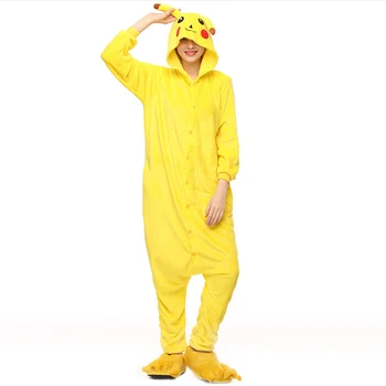 

Yellow Adult Flannel Cosplay Costume Pikachu Onesie Costumes Omen Adult Anime Cosplay Costume Flannel Warm Winter Sleepwear
