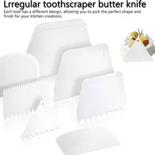 Кухонные инструменты DIY край скребок Украшение Тортов мастикой Кондитерские высечки лопатки для выпечки инструменты неровные зубы крем-скраб