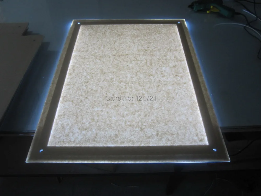 2" x 36" большая акриловая витринная рамка-застежка Светодиодные Коробки, настенный кристаллический Серебряный Дисплей Чехол