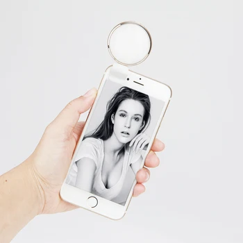 

7 Color 12 LEDs Selfie Ring Light w/ Clip Portable Rechargeable Photography Flash Light Universal Phone Selfie Luminous Lamp