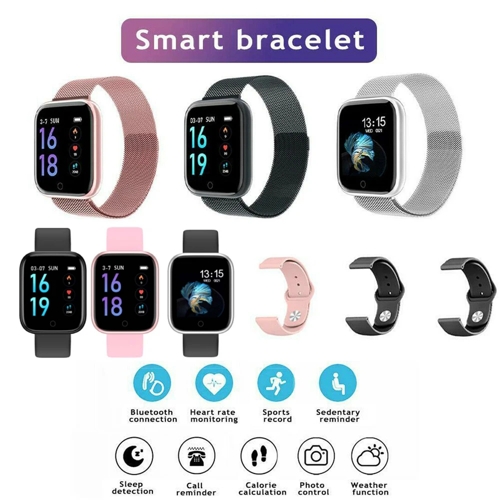 Новые умные часы, фитнес-трекер, измеритель сердечного ритма, кровяного давления, мужские, t, умный Браслет, для женщин и мужчин, для Fitbit, Android, iOS