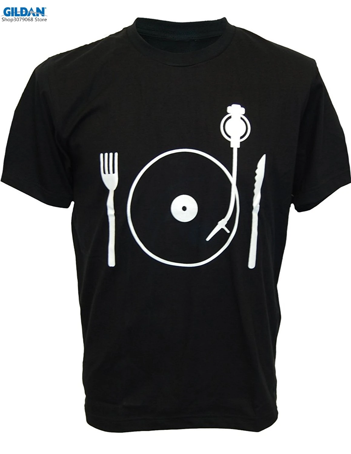 GILDAN O-Neck Short Sleeve Fashion Hip Hop Novelty T Shirts Men'S Brand Clothing Men's Essential Music Dj Turntable Club