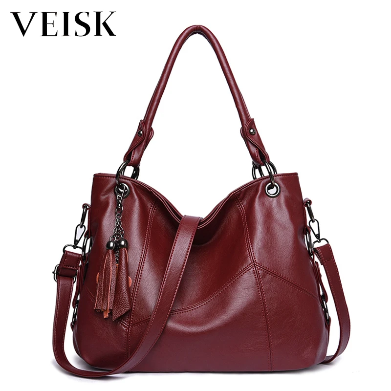 VEISKPu Leather Crossbody Bag Platinum Tassel Famous Bags Women