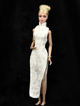 Traje de Cheongsam para muñeca Barbie, 1/6 BJD, Vestido de noche blanco, accesorios para la casa, regalo de disfraz