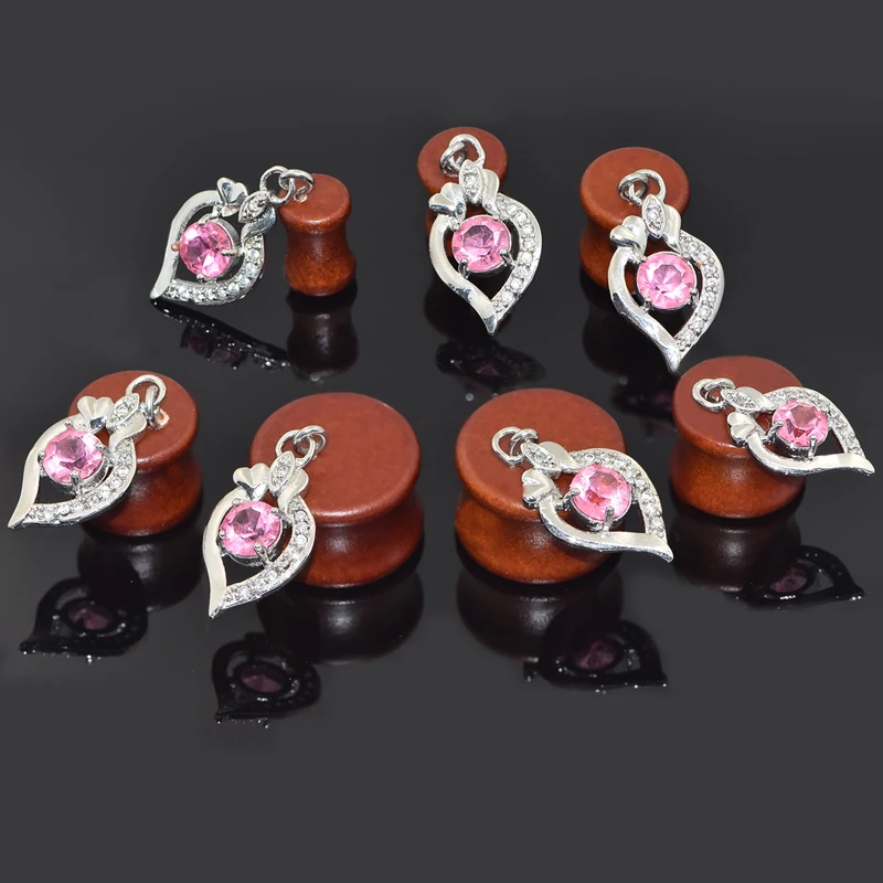 1pcs Natural Wood Dangle Double Flared Saddle Flesh Tunnels Plugs Ear Stretcher font b Earrings b