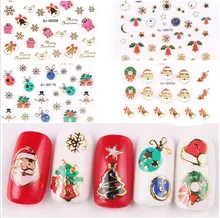 1 Sheet New Fashion Nail Art Sticker Christmas Theme Design DIY Snow and Santa Claus Bronzing 3D Decals Foil Decorations Tips