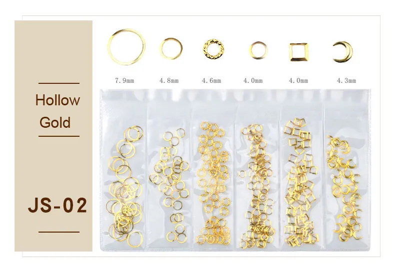 1 упаковка смешанный золотой серебряный металлический каркас 3D дизайн ногтей украшения океанская Морская раковина металлические штифты, Заклепки Аксессуары для самостоятельного маникюра - Цвет: JS02