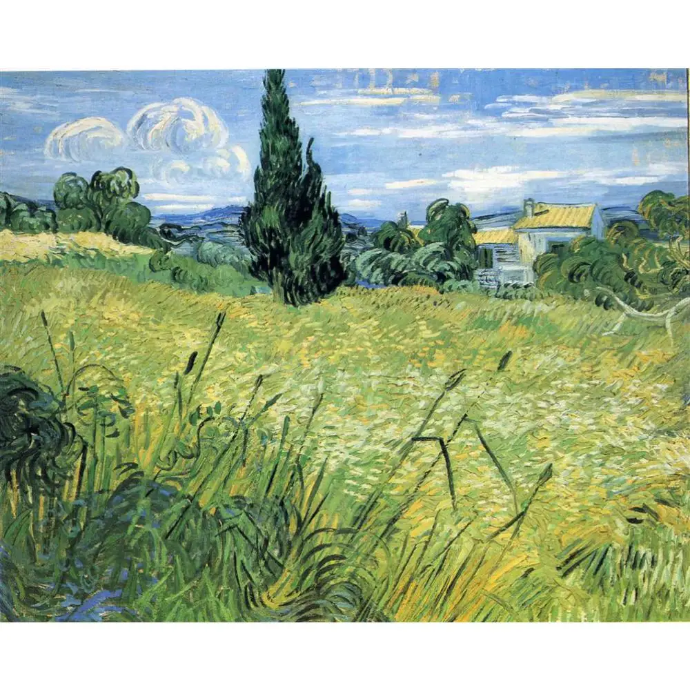 Картины Винсента Ван Гога высокого качества зеленое пшеничное поле с ципарисом
