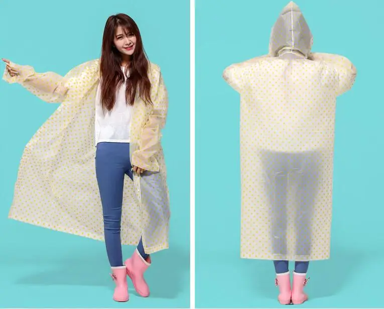 5.Durable Raincoat Portable Rain Cape Poncho With Hat Hood for Women Outdoor Travel Adult rain jacket rainwear