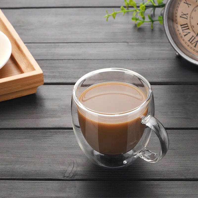 150ML Heat Resistant Glass Coffee Tea Cups Double Layer Exquisite Mugs Transparent Glass Cup
