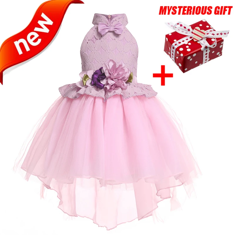 

Floral Princess Dresses for Girls Clothes Tulle Children's Costume Bow Kid Prom Gown Designs Girl Teenagers Evening Party Dresss