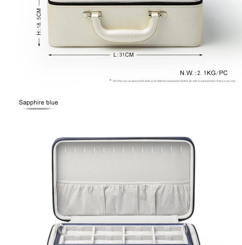 Portable Jewelry Travel Storage Box Case Organizer Holder for Earrings Ring Necklace Pendant Watch Bracelet (41)