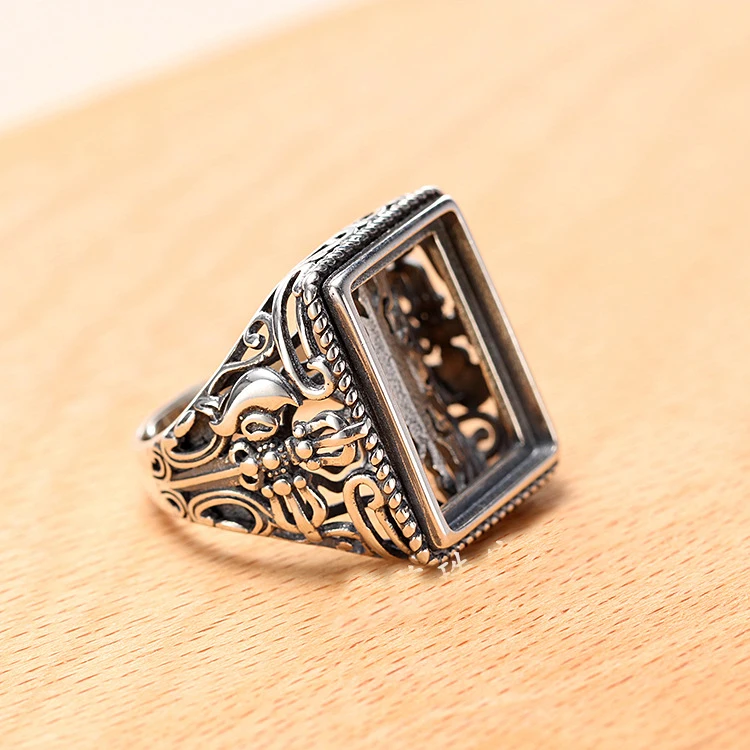 

14*18mm 925 STERLING SILVER men's Semi Mount Bases Blanks base blank Pad VINTAGE rings ring Setting set jewelry gift diy A2058