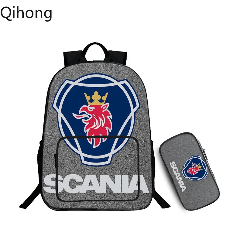 

Qihong SCANIA Saab backpack for teenagers Men women Fashion School Bag travel USB Charging bag Multifunction bag