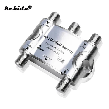 

kebidu Free TV DiSEqC Switch 4x1 DiSEqC Satellite Switcher Satellite Antenna Flat LNB Switch 2.0 TV Tuner Switch for TV Receiver