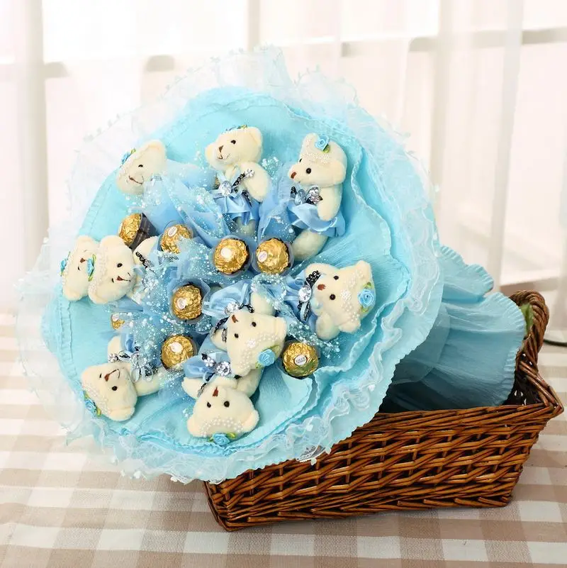 chocolate and teddy bear bouquet