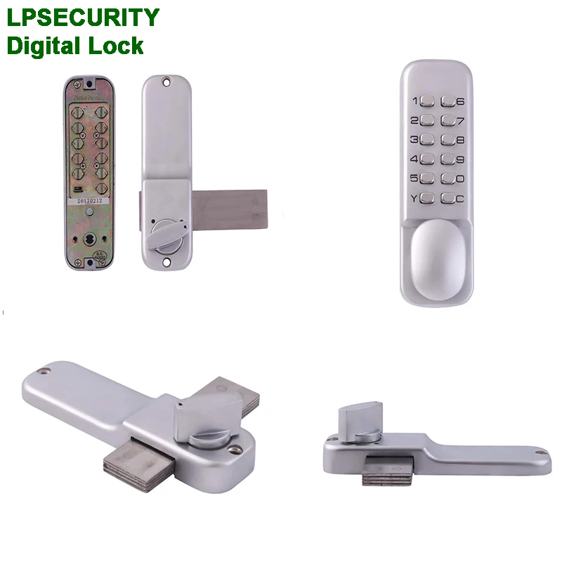 Mechanical Digital Code Lock Keyless Pushbutton Surface Deadbolt