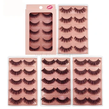 

Fashion 5 Pairs 3D Mink Eyelashes Thick Handmade Full Strip Lashes Mink Lashes Hair False Eyelash Extension maquiagem