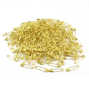 

Metal Fastening Tool Safety Pins 0.8 x 0.2 Inch 100 Pcs Black Gold