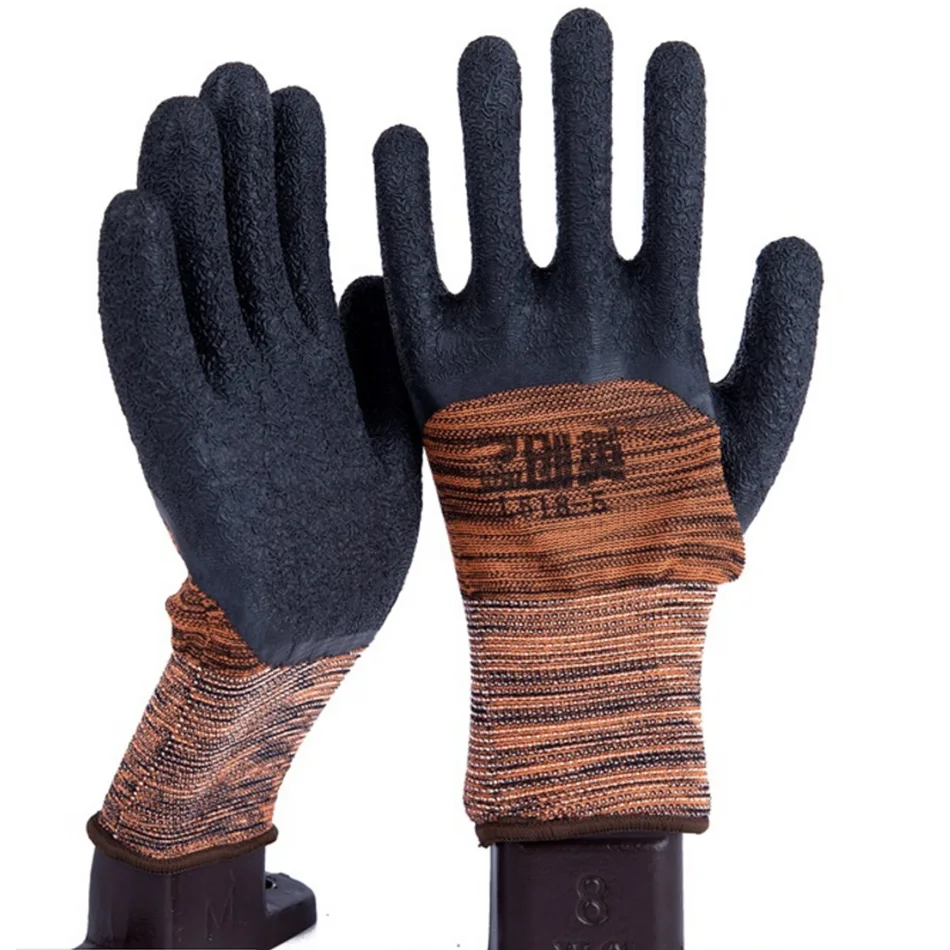 

1 Pair Working Gloves Men Women Anti-cut Cut prevention Wear Resistant Emulsion Nylon knitting Safety Protective Garden Sports